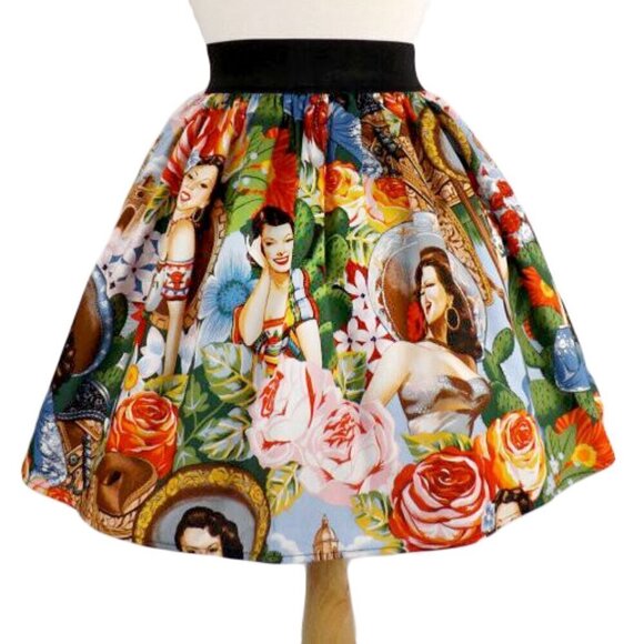 Hemet Elast Skirt in Senorita Print - Picture 1 of 3